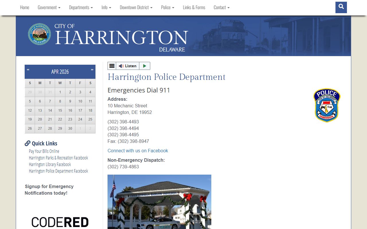 Harrington Criminal Court Records police department