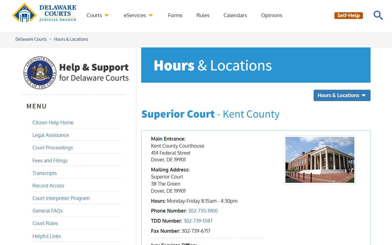 Kent County Criminal Court Records Superior Court Dover