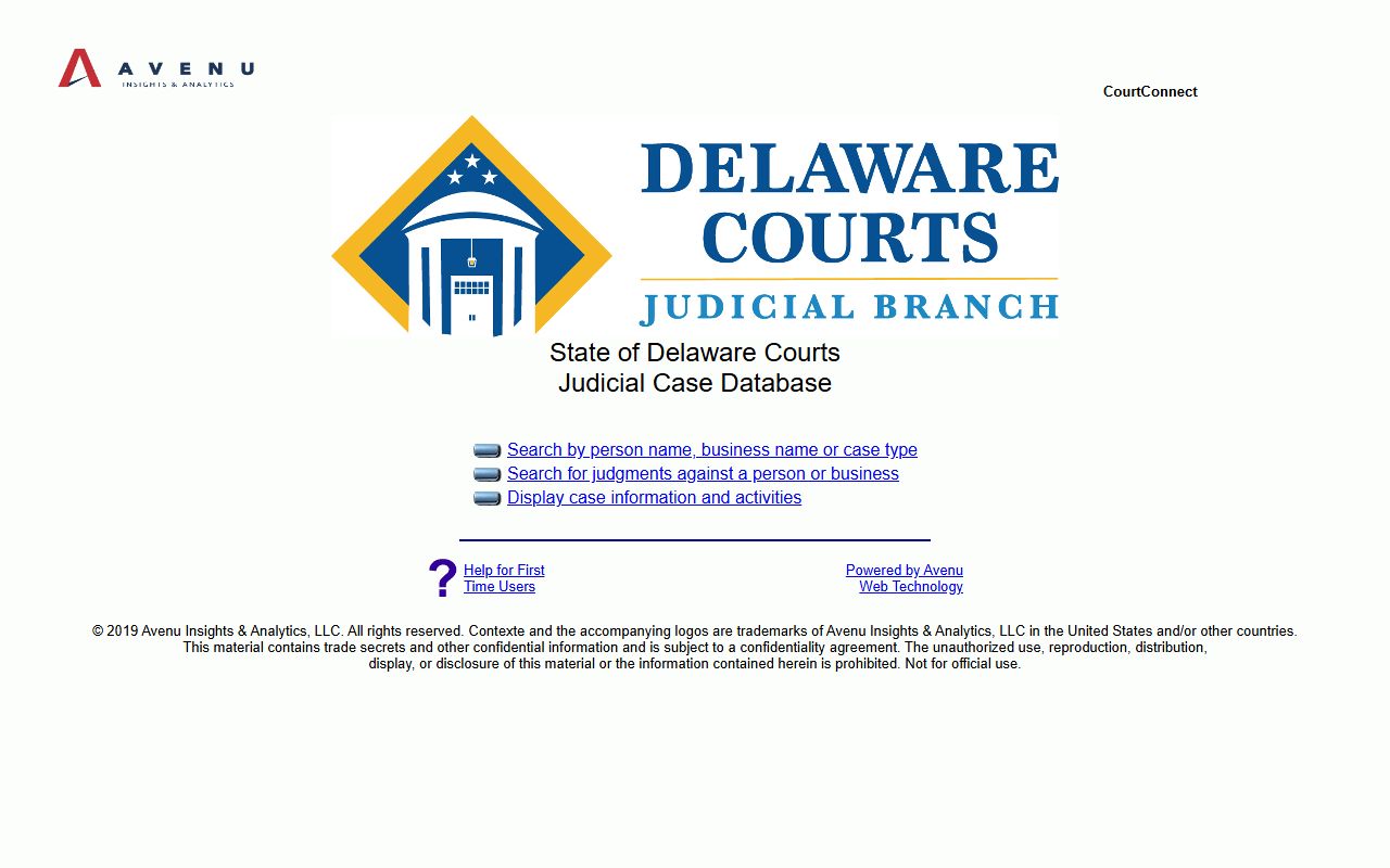 Delaware Criminal Court Records CourtConnect civil case search