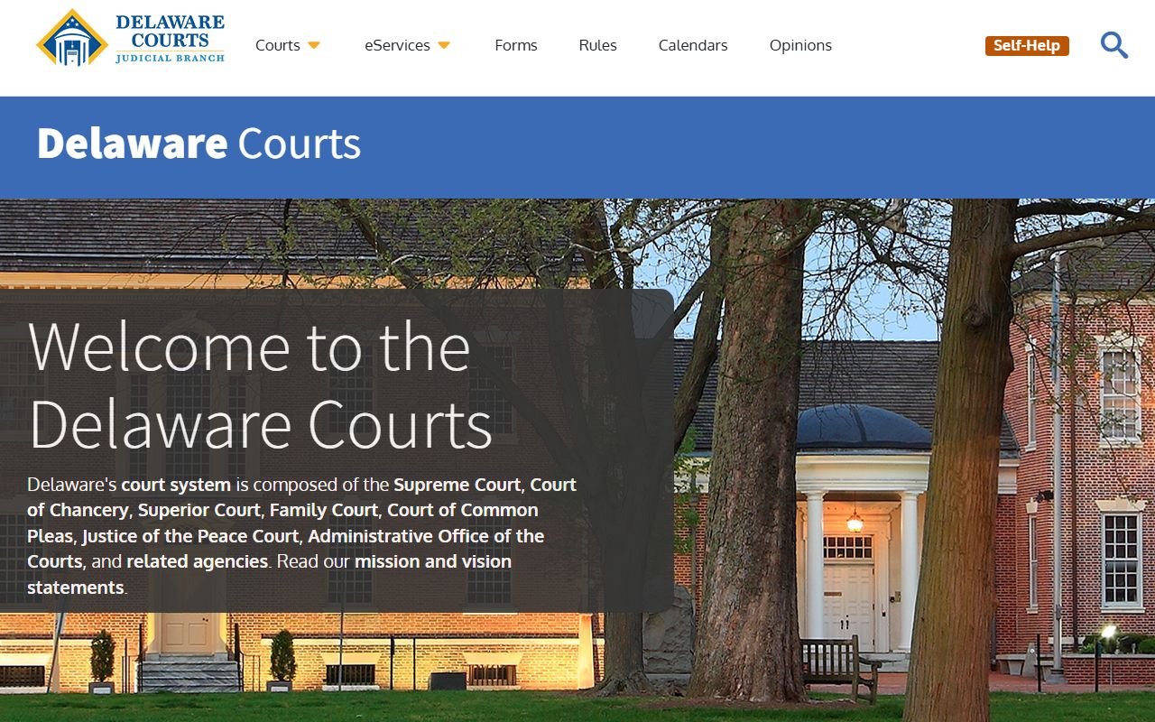 Delaware Criminal Court Records official courts website