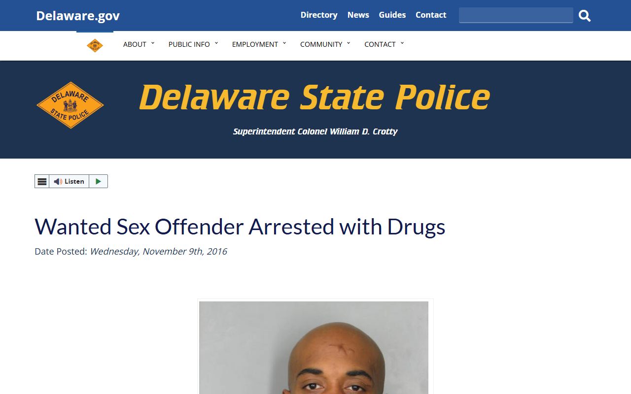 Delaware Criminal Court Records State Police wanted persons database